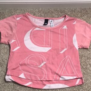 Adidas pink crop top